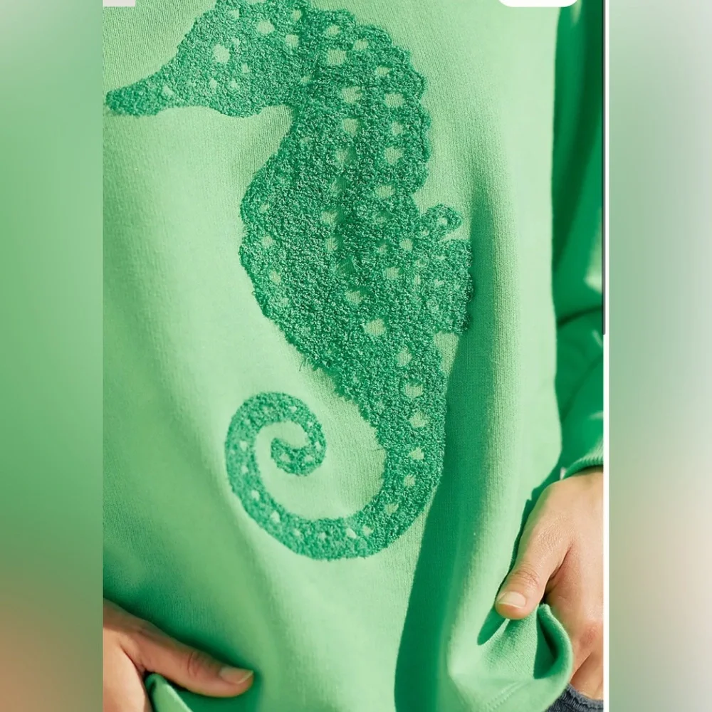 ππ Maeve Seahorse Tufted Sweatshirt ππ©΅ - Picture 5 of 14